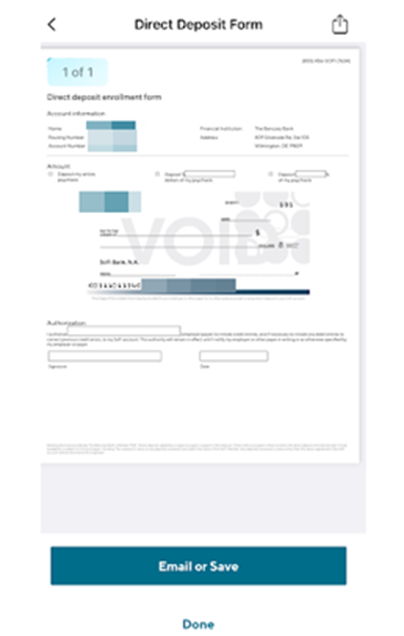 sofi direct deposit form